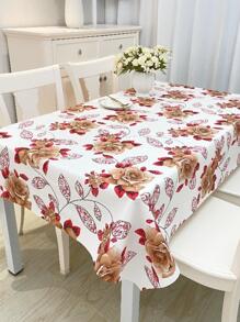 1片桌布,花卉印花桌布,防水長方形餐桌桌布,pvc桌布 - 彩色 - 查看 1