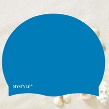 MYSTYLE 1入組成年人矽膠防水游帽 - 藍色 - 查看 3