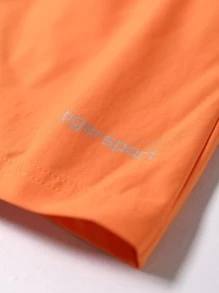 TIGER MINI 男孩字母圖案斜口袋短褲 - 橘色 - 查看 5