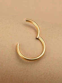1Pc Funky Stainless Steel Cubic Zirconia Dekorasi Cincin Hidung untuk Wanita Pria untuk Dekorasi Tubuh - Yellow Gold - View 5