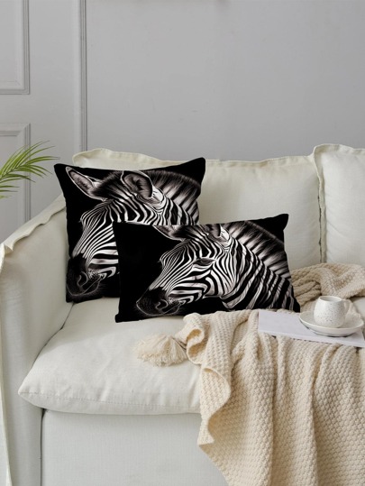 ゼブラ柄クッションカバー1個、フィラーなし、モダンな枕カバー