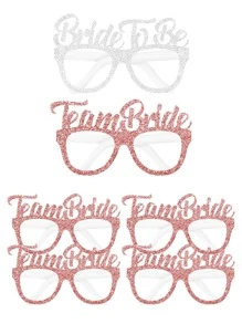 12 件字母图案眼镜派对拍照道具 - 香檳色 - 查看 2