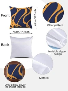 1pc Graphic Print Cushion Cover Without Filler, Modern Fabric Decorative Throw Pillow Case For Living Room And Bedroom - Nhiều màu - Xem 6