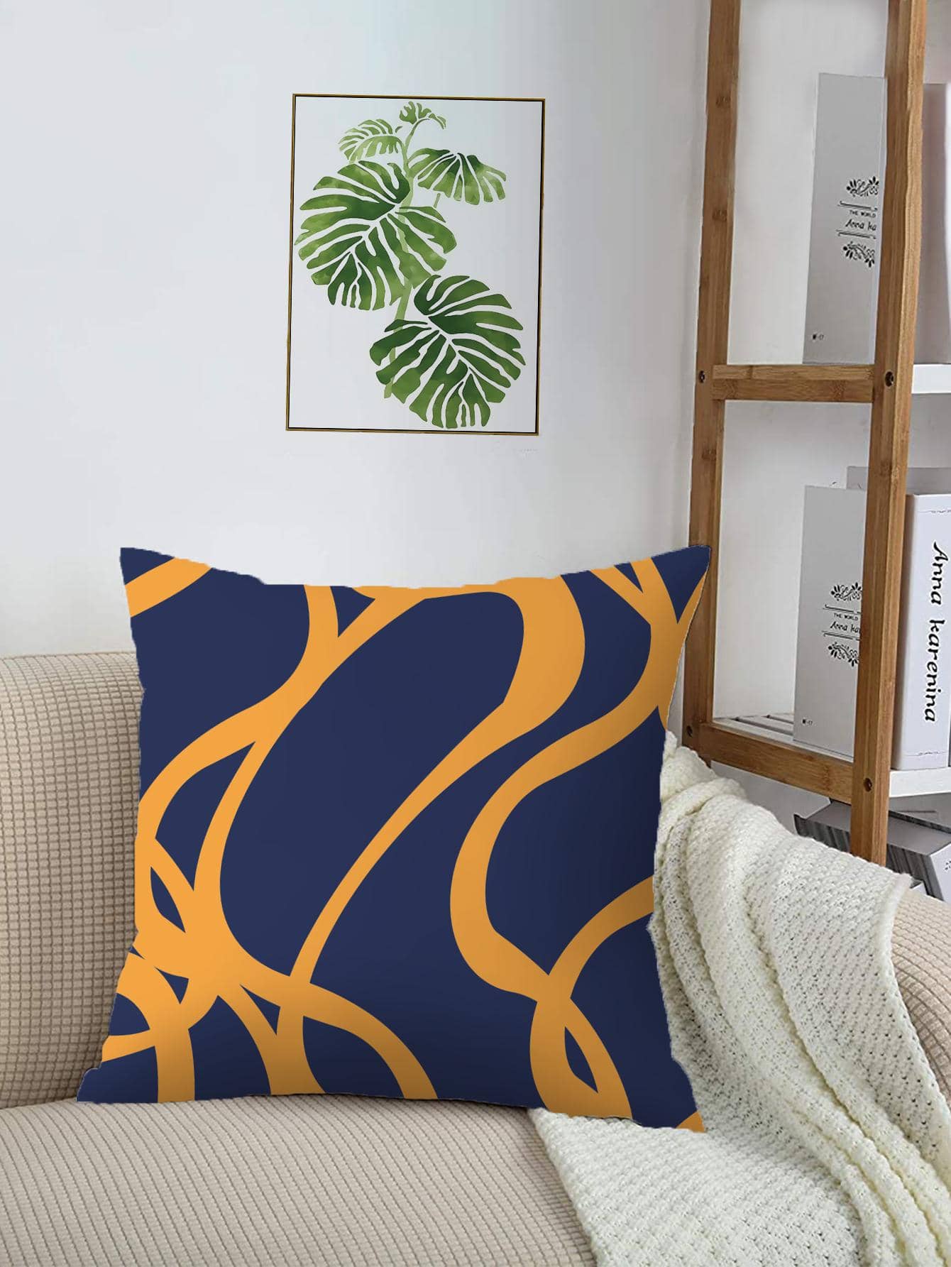 1pc Graphic Print Cushion Cover Without Filler, Modern Fabric Decorative Throw Pillow Case For Living Room And Bedroom - Nhiều màu - Xem 1