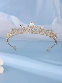 One Elegant Gold Tone Princess Hair Accessory Bridal Crown Valentine's Day Accessories - Gold - View 3