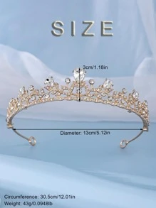 One Elegant Gold Tone Princess Hair Accessory Bridal Crown Valentine's Day Accessories - Gold - View 6