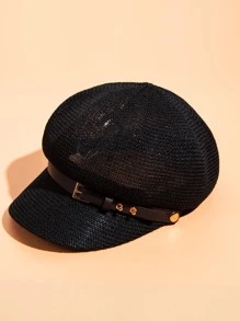 Gorra baker con diseño de cinturón - Negro - Ver 1
