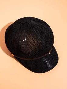 Gorra baker con diseño de cinturón - Negro - Ver 3