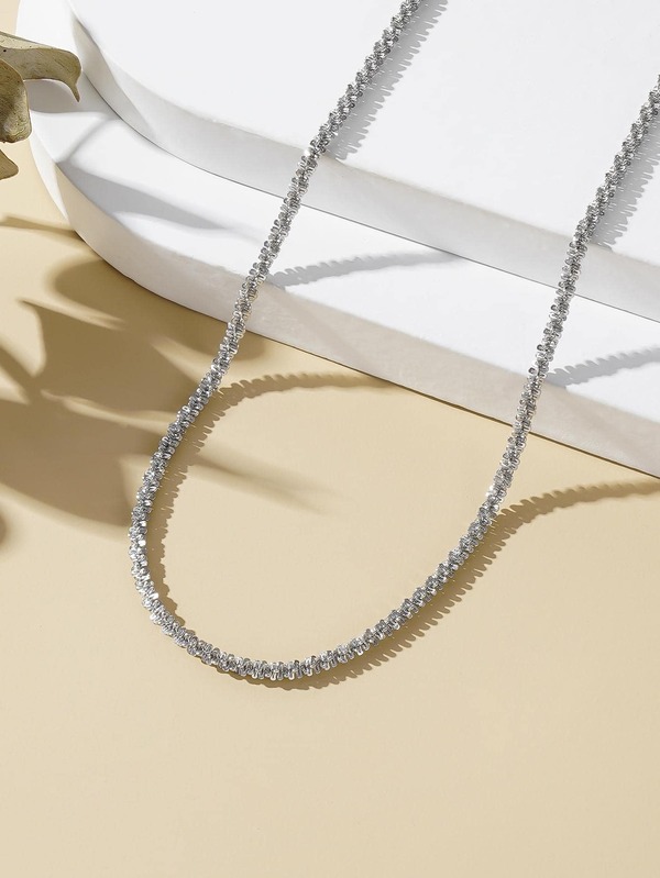 1pc Fashion Stainless Steel Minimalist Chain Necklace For Women For Daily Decoration