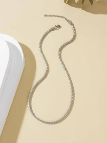 1pc Fashion Stainless Steel Minimalist Chain Necklace For Women For Daily Decoration