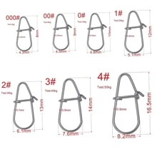 Rompin 50pcs Stainless Steel Fishing Lure Snap Quick Snap Hook Connector