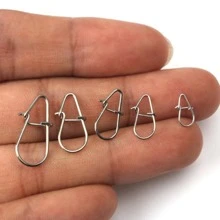 Rompin 50pcs Stainless Steel Fishing Lure Snap Quick Snap Hook Connector