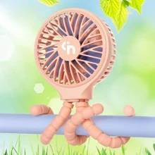 WiHoo Stroller Fan Battery Operated,Portable Fan Car Seat Baby Fan With Flexible Tripod,3 Speeds Rechargeable Clip On Fan,USB Mini Small Personal Fan For Crib Treadmill Camping And Travel - 粉色 - 查看 2