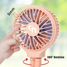 WiHoo Stroller Fan Battery Operated,Portable Fan Car Seat Baby Fan With Flexible Tripod,3 Speeds Rechargeable Clip On Fan,USB Mini Small Personal Fan For Crib Treadmill Camping And Travel - 粉色 - 查看 8