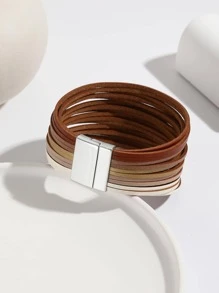 1入組波西m亞PU聚氨酯彩色磁吸手環適合男士女性適用於禮品 - 彩色 - 查看 3