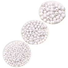 100pcs/bag 4/6/8mm Shiny Surface Macaron Sweet Candy Colored Acrylic Round Beads For Diy Jewelry Making - White - View 1