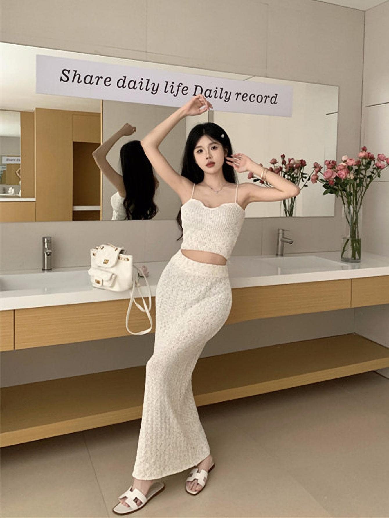 Women Two-piece Outfits - White - View 1