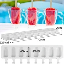 1入組矽膠多格冰棒模具 - 白色 - 查看 4