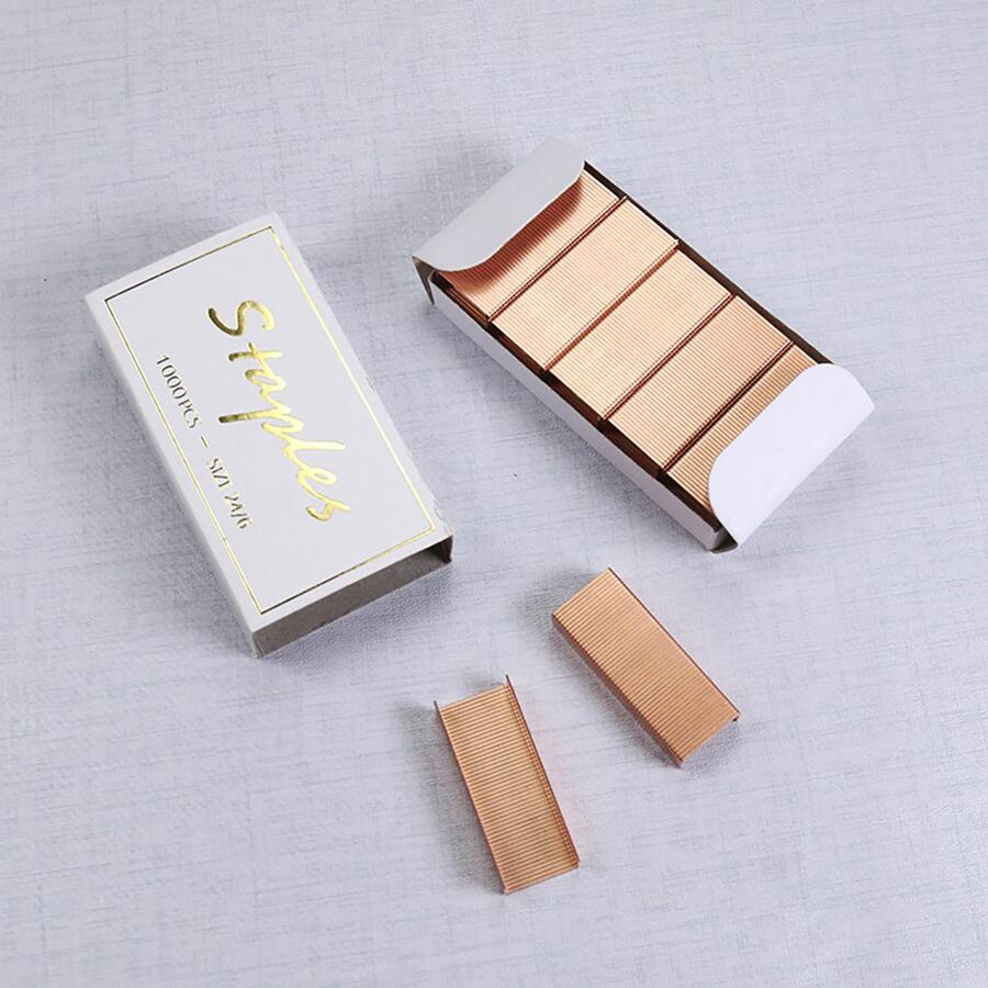 1 Hộp Kim Bấm Sắt, Kim Bấm Đa Năng Hiện Đại Cho Sinh Viên - Vàng - Xem 1