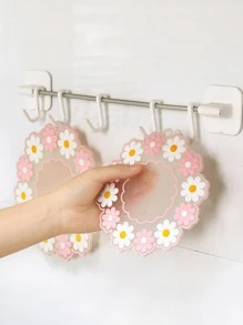 1入組矽膠現代花朵圖案隔熱墊適用於廚房 - 粉色 - 查看 4