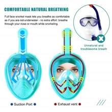 1 kính lặn chống sương mù 180 độ có giá đỡ máy ảnh - Màu xanh nhạt - Xem 4