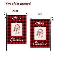 1入組聖誕老人印花裝飾花園旗幟 - 彩色 - 查看 9