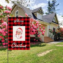 1入組聖誕老人印花裝飾花園旗幟 - 彩色 - 查看 2