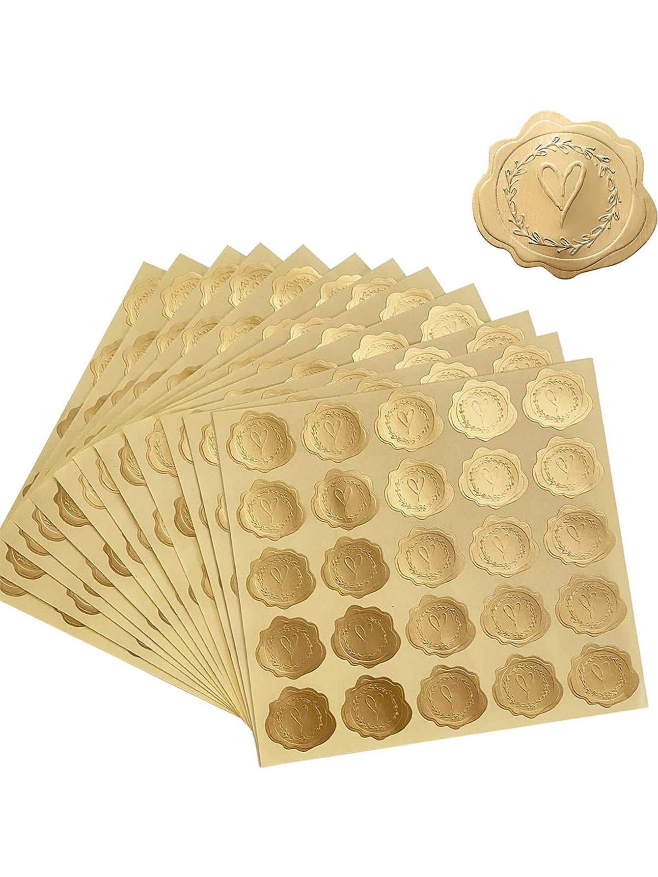 2入組標籤密封貼紙 - 金色 - 查看 1