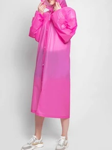 1pc EVA Raincoat, Modern Pink Disposable Rain Cape For Outdoor - Pink - View 9