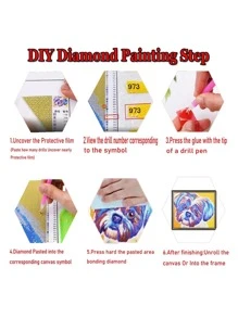 Pintura Em Diamante 5d Diy Kit De Ponto Cruz De Flores De Rosa , Kit Completo De Mosaico Diamante Quadrado Floral Para Decoração De Casa, Presentes