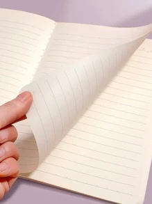 1入組格紋和字母圖案現代便攜隨機筆記本適用於學生 - 彩色 - 查看 5