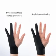 2指防污觸控螢幕繪圖手套，單層/三層，適用於數位平板電腦和繪圖板，尺寸 S/m/l - 粉色 - 查看 4