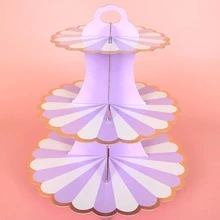 1pc Scallop Trim Cake Stand - Purple - View 1