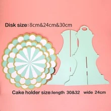 1pc Scallop Trim Cake Stand - Purple - View 3