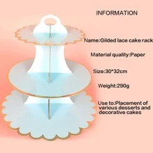 1pc Scallop Trim Cake Stand - Purple - View 4