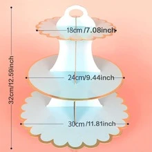 1pc Scallop Trim Cake Stand - Purple - View 2