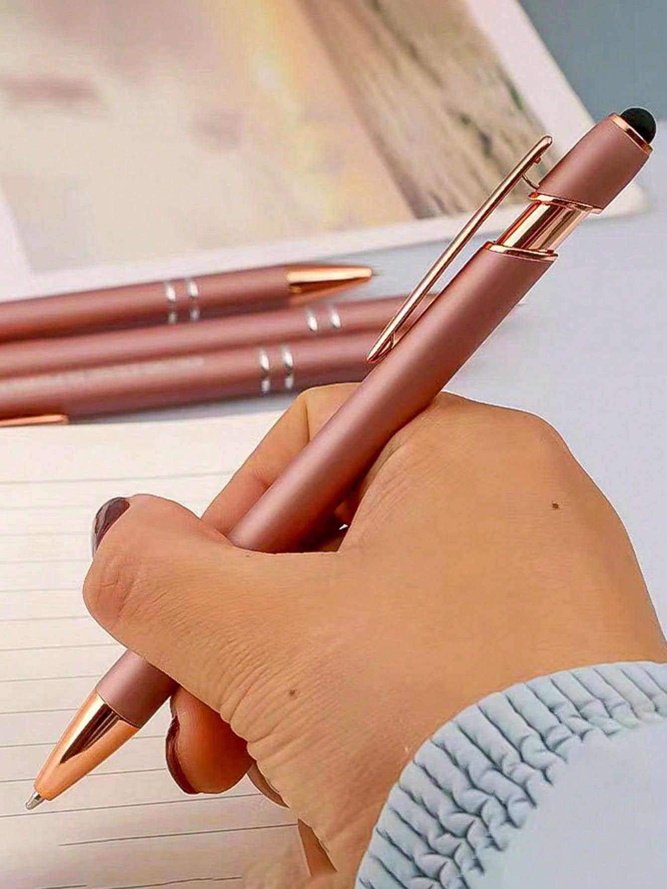 1入組鋁合金圓珠筆現代便攜圓珠筆適用於辦公室 - 彩色 - 查看 1