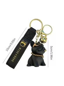 1 Peça Chaveiro de Buldogue na Moda, Design Exclusivo de Cachorro Pequeno para Chaveiro de Homens, Chaves de Carro, Casais, Pingente de Bolsa, Acessórios de Carro, Enfeite de Bolsa, Escola, Gótico Fofo Y2k