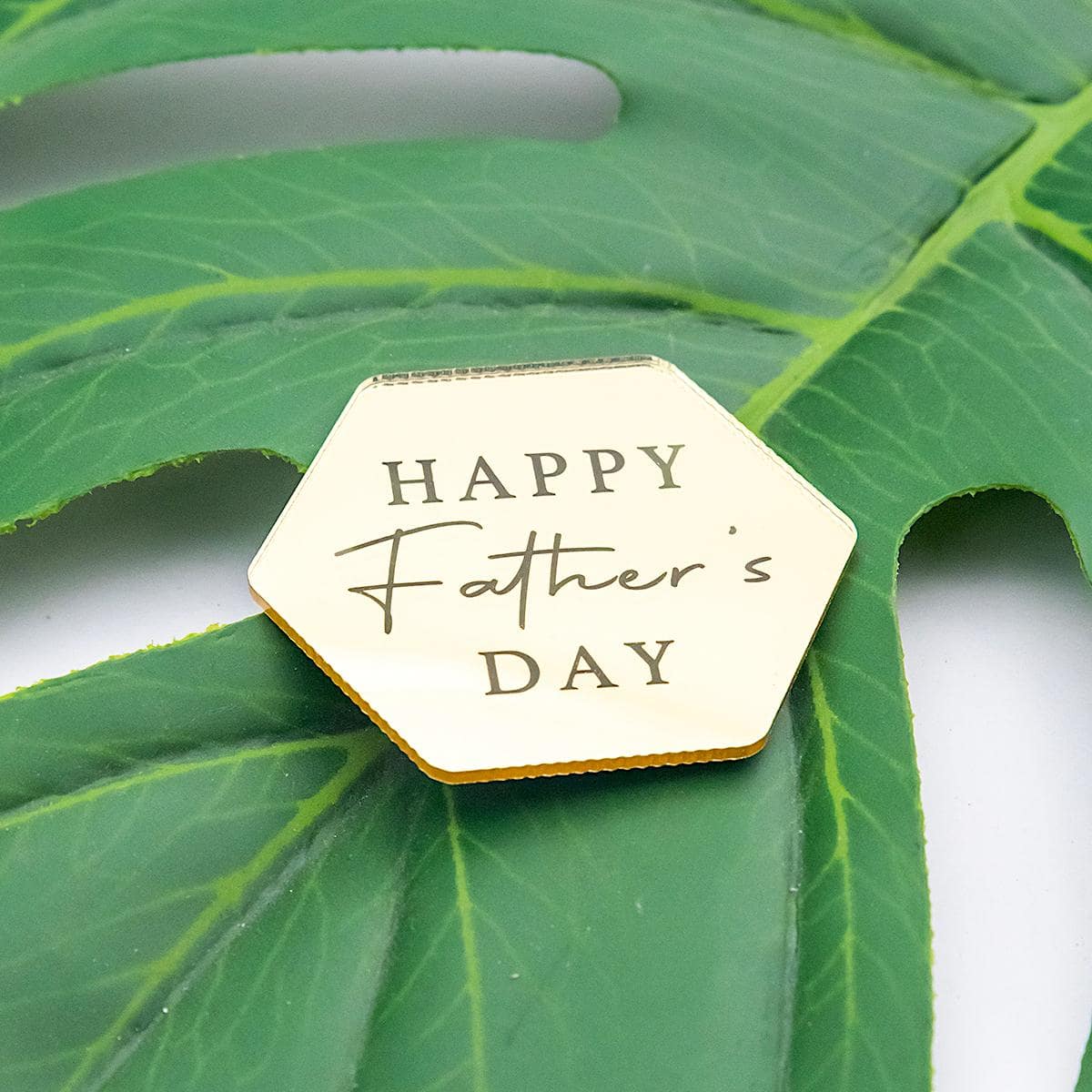 6入組字母圖案幾何形狀蛋糕裝飾 - 金色 - 查看 1