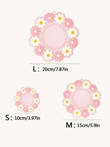 1入組矽膠現代花朵圖案隔熱墊適用於廚房 - 粉色 - 查看 2