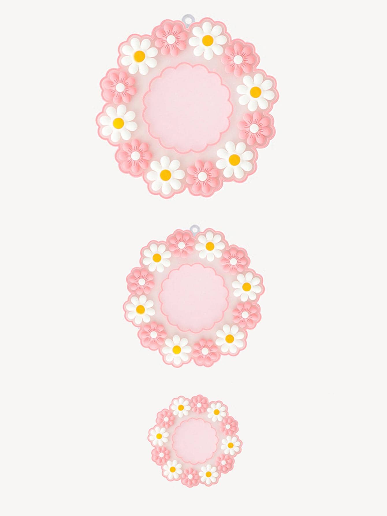 1入組矽膠現代花朵圖案隔熱墊適用於廚房 - 粉色 - 查看 1