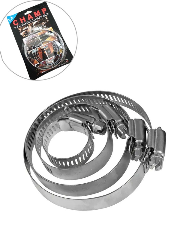 4pcs/set Carbon Steel Hose Clamps Set, Classic Strong Pipe Clamp Clip