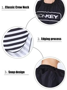 tạp dề cắt tóc đồ họa sọc & hình - Đen và trắng - Xem 5