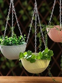 1 Giỏ Hoa Treo Nhựa, Giỏ Đựng Đồ Treo Tối Giản Cho Gia Đình - Màu xanh lam - Xem 3