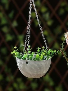 1 Giỏ Hoa Treo Nhựa, Giỏ Đựng Đồ Treo Tối Giản Cho Gia Đình - Màu xanh lam - Xem 2