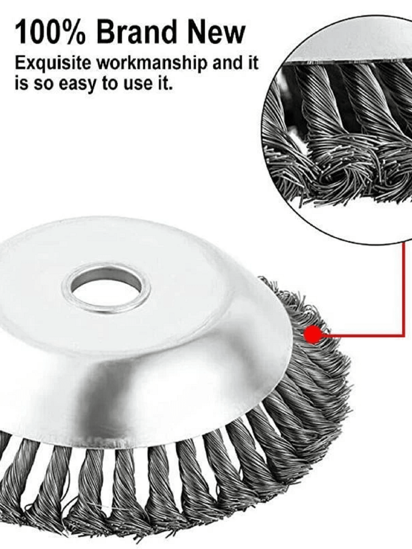 Steel Wire Wheel Garden Weed Brush Lawn Mower Grass Eater Trimmer Brush