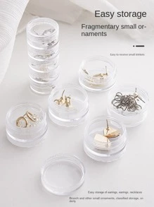 1pc 5 Layer Delicate Jewelry Storage Box For Rings, Necklaces, Earrings, Transparent Portable Nail Art Accessories Organizer - Clear - View 2