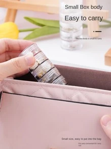 1pc 5 Layer Delicate Jewelry Storage Box For Rings, Necklaces, Earrings, Transparent Portable Nail Art Accessories Organizer - Clear - View 4