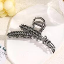Phụ nữ Rhinestone Trang trí lúa mì Thiết kế vuốt tóc tinh tế để trang trí tóc - màu đen - Xem 1