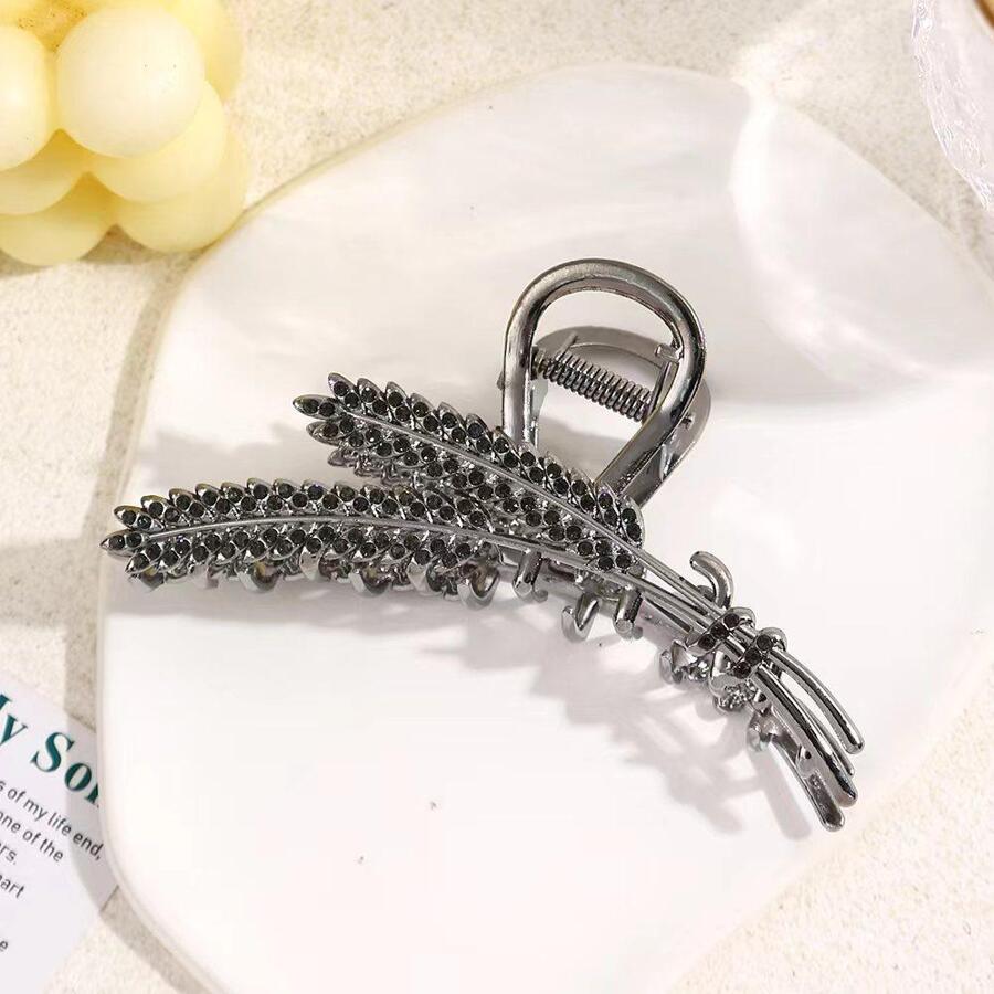 Phụ nữ Rhinestone Trang trí lúa mì Thiết kế vuốt tóc tinh tế để trang trí tóc - màu đen - Xem 1